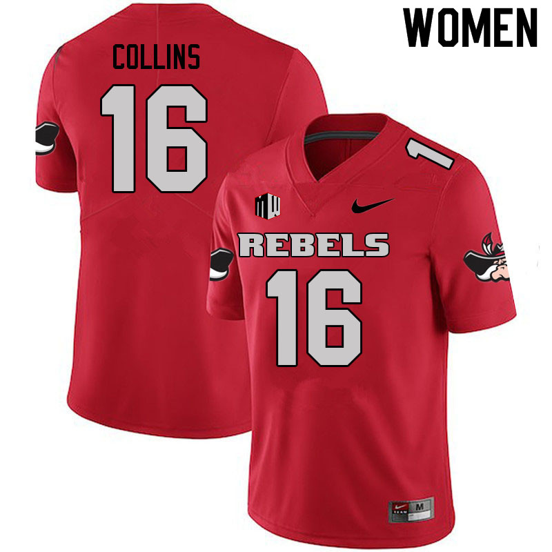 Women #16 Tyleek Collins UNLV Rebels College Football Jerseys Sale-Scarlet - Click Image to Close